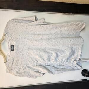 Be Boundless XXL/2XG Women's Casual Top Speckled White with Drawstring Detail